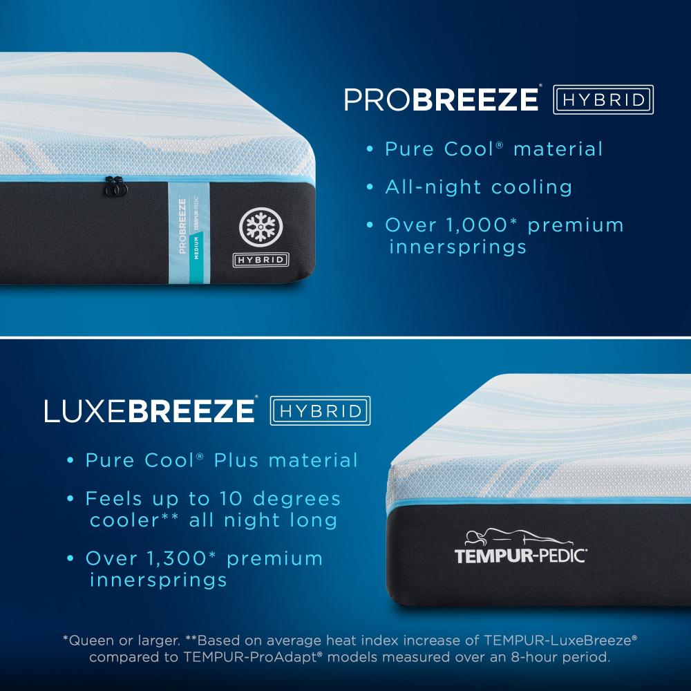 Tempur-ProBreeze vs LuxeBreeze Hybrid Mattresses