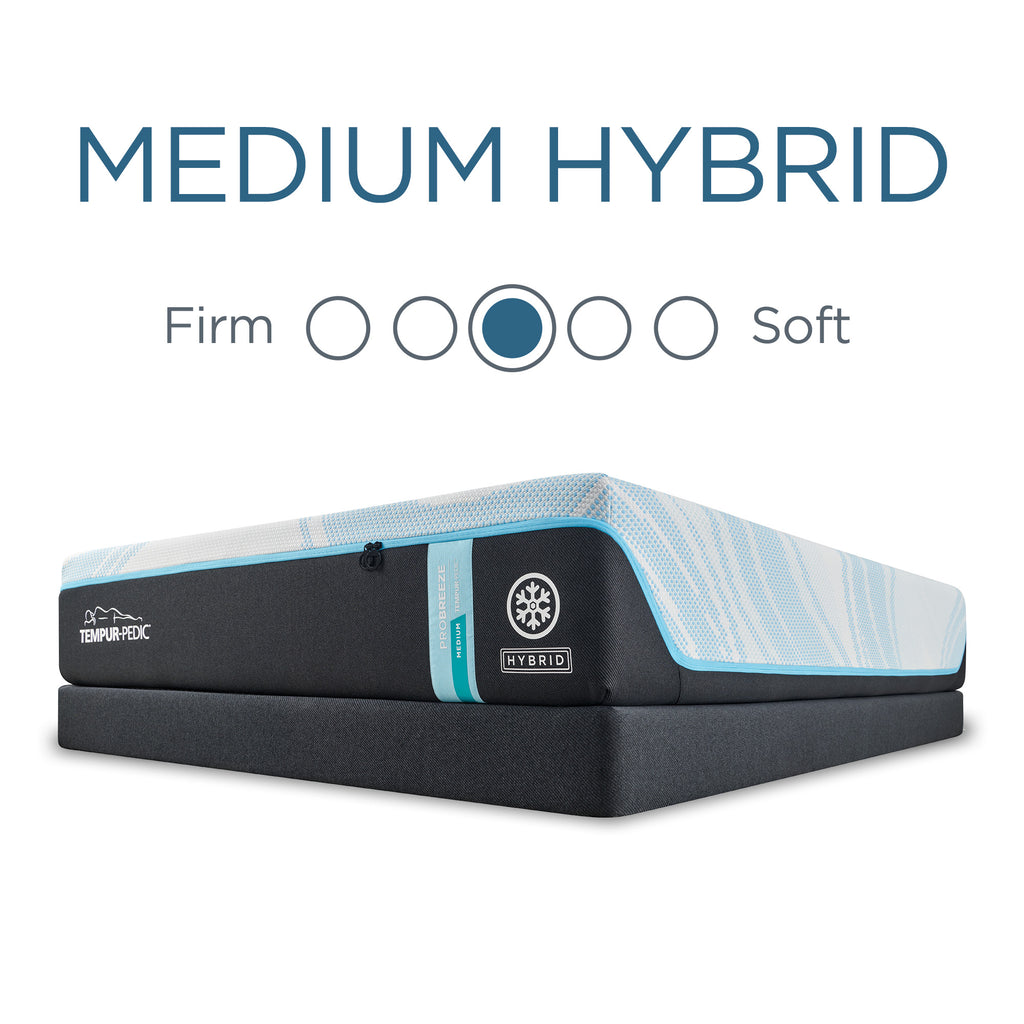 Tempur Pro-Breeze Medium Hybrid Mattress, firmness scale