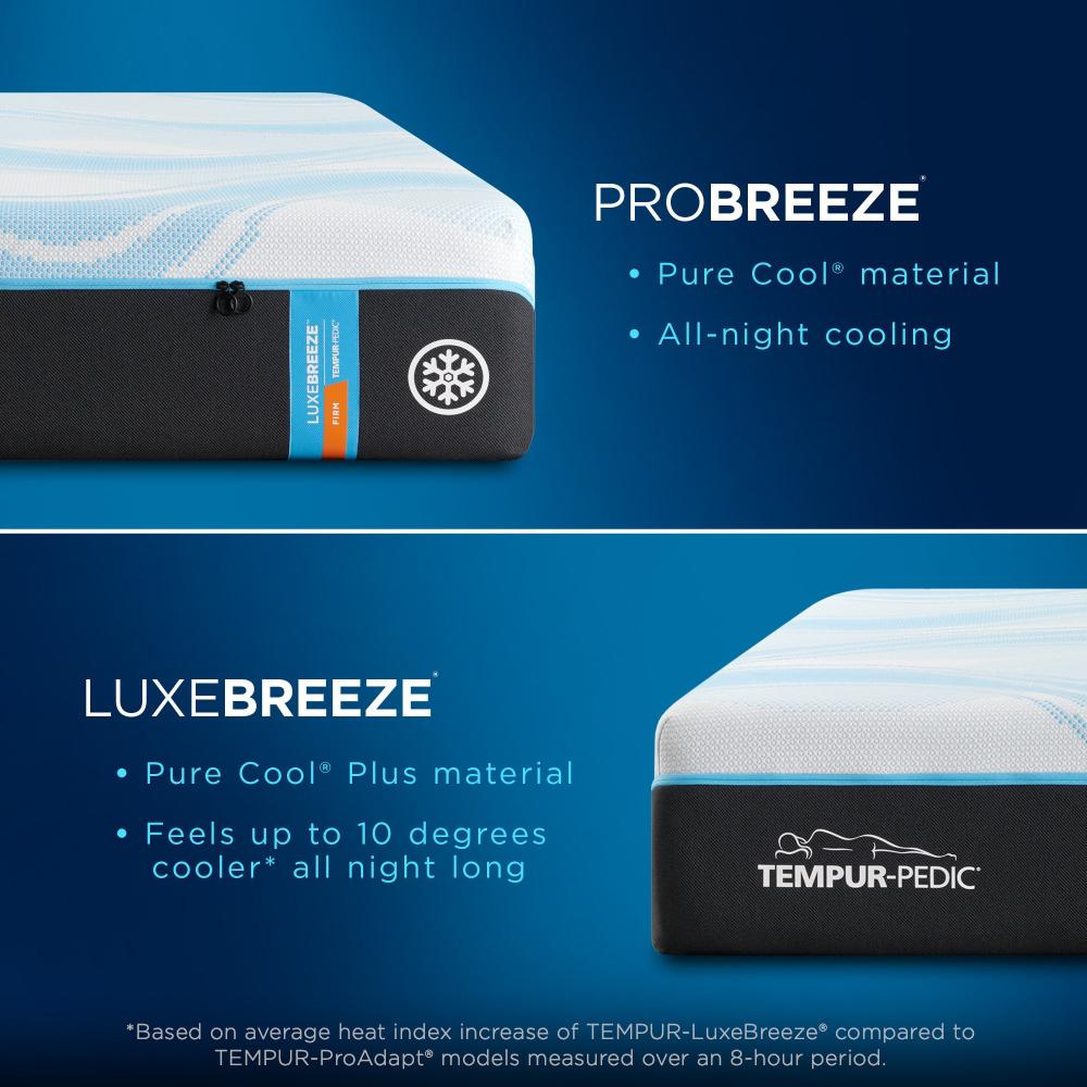 TemperLuxe Breeze Firm Mattress, Cooling Material