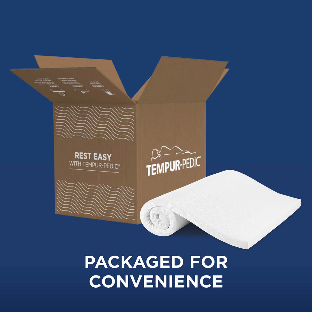 Tempur-Cloud Mattress Topper, packaged for convenience