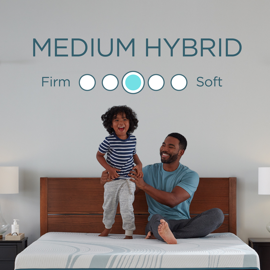 Tempur-Adapt Medium Hybrid Mattress, firmness graphic, medium