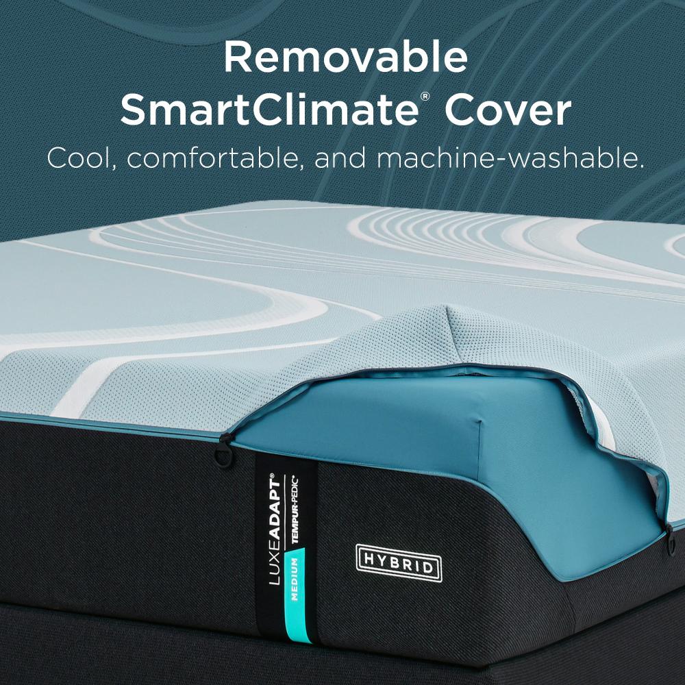 Tempur-LuxeAdapt Hybrid Mattress, removable cover