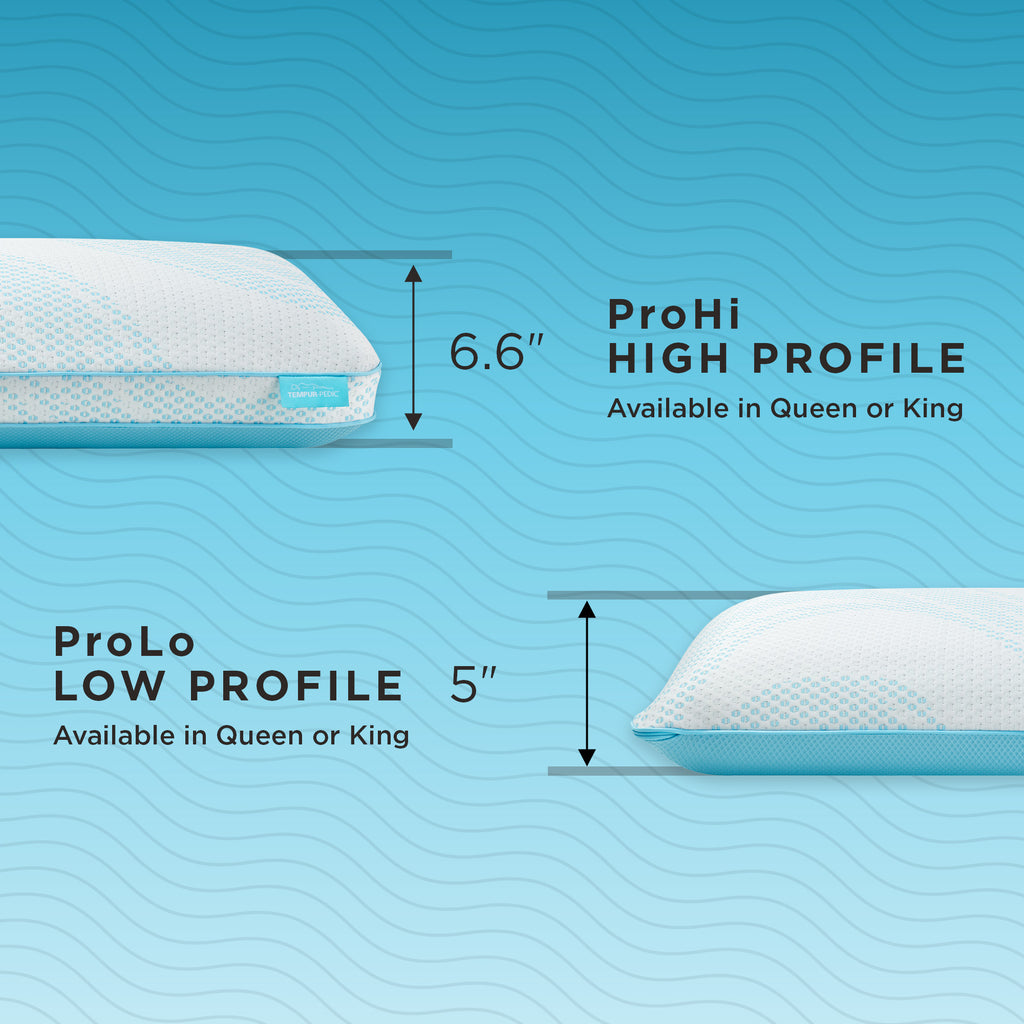 Tempur Breeze ProHi Pillow, low and high profile options